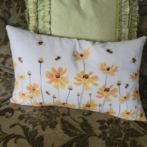 Floral Decorative Throw Pillow Cover Accent Case Cottage Farmhouse Spring Decor